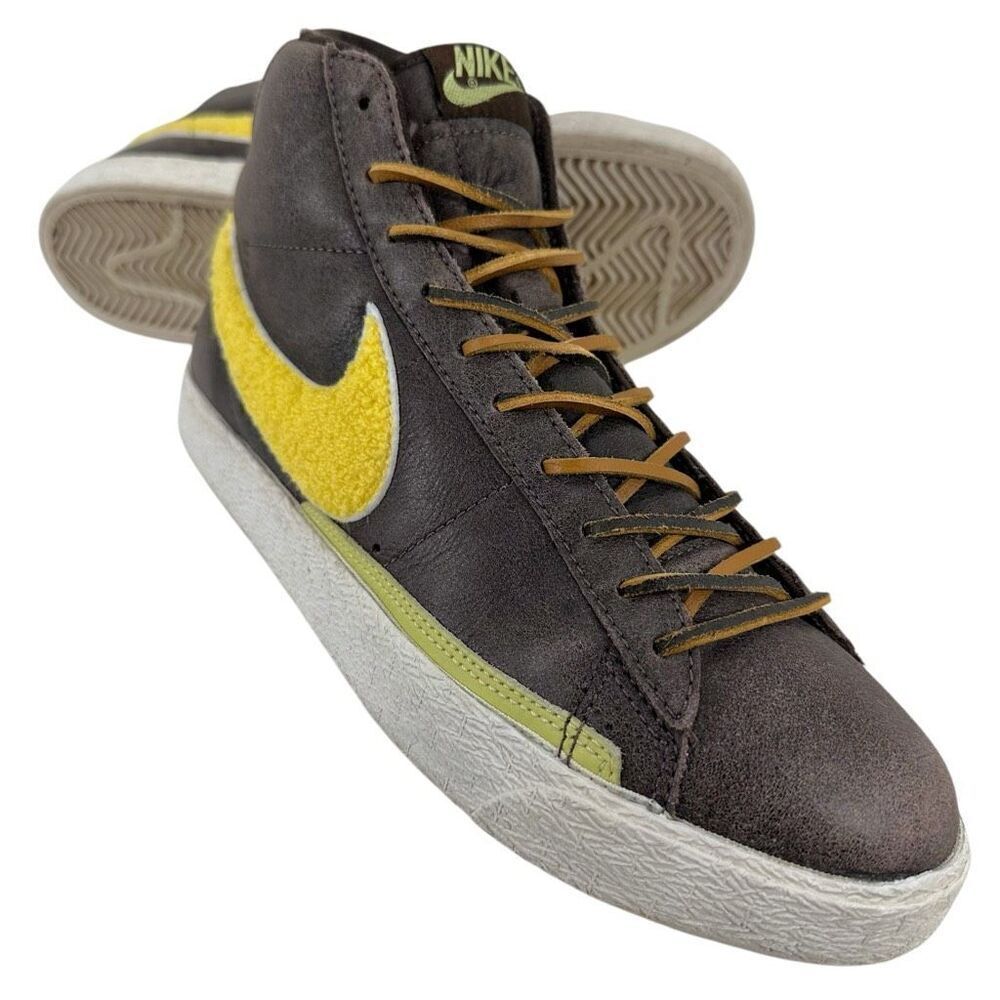 Nike Blazer High Supreme Baroque Brown/Zest Distressed Leather Sneakers Men’s Si